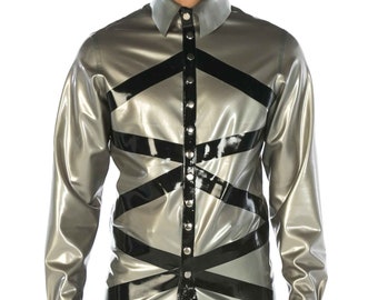 Criss Cross Latex Shirt (Long Sleeve) - Standard Sizes & Bespoke. See 'Add Your Personalisation' for Bespoke Requirements