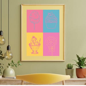 Sweets Color Block Digital Wall Art Print