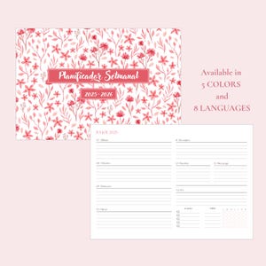 Weekly Planner 2025–2026 | Planificador Setmanal Rosa en Català | Agenda Digital Minimalista