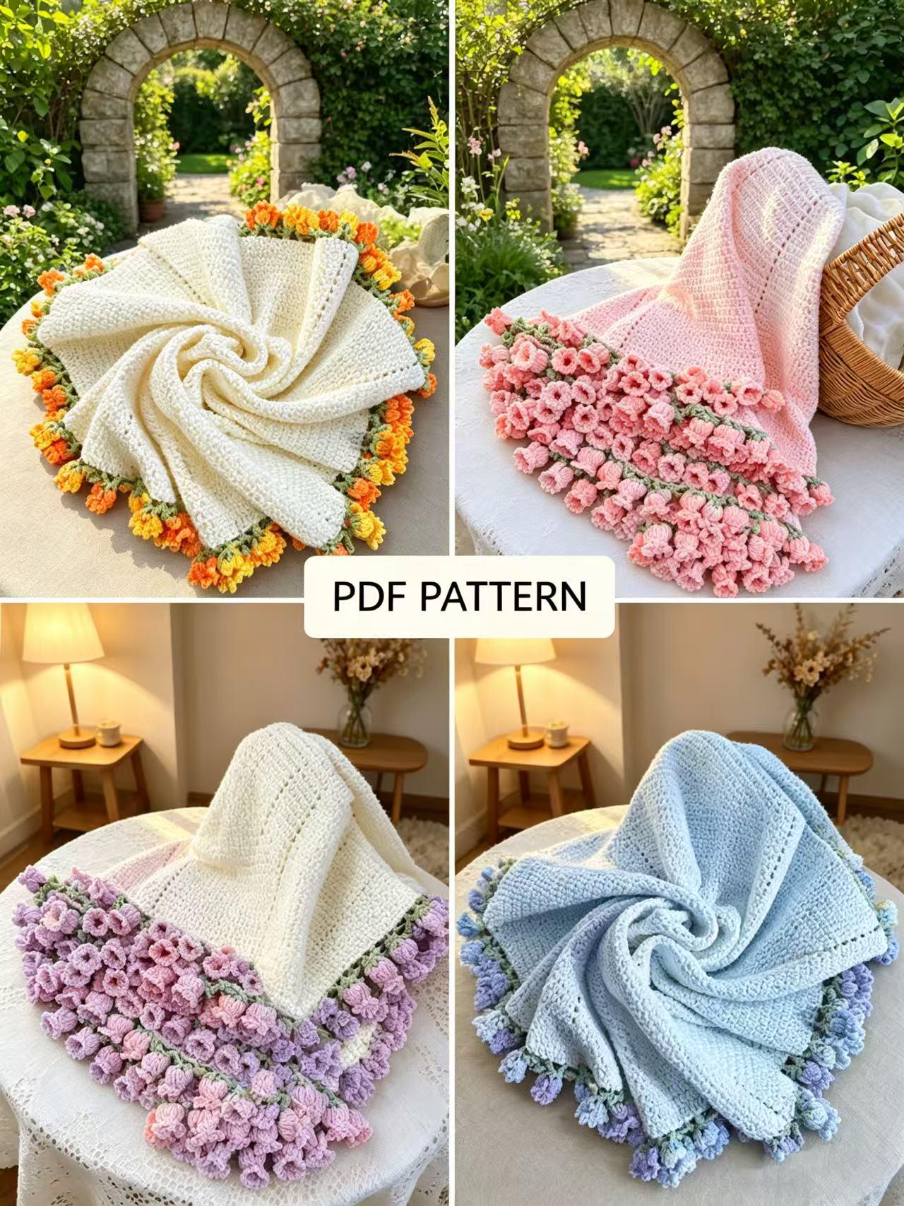 37 Lily of the Valley Crochet Patterns for Elegant Flowers, Gifts, and Home Decor 22 Lily of the Valley Crochet Blanket