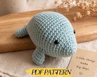 Schema per uncinetto di un delfino in PDF / Amigurumi di un cucciolo di delfino, peluche di animale marino, download digitale, simpatico animale marino, schema per uncinetto per principianti