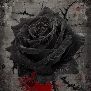 16 Victorian Gothic Black Rose Prints, Dark Floral Wall Art Bundle, Vintage Rose Posters, High-Resolution, Digital Download,