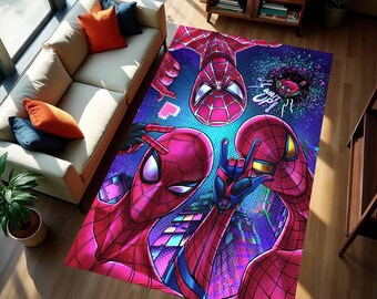 Spider Web Rug , Spiderman Rug,   Super Hero Rug ,  Boys Room Rug,  Themed Rug, Spiderman,Avengers, Cool Rugs, Kids Room Rug, Gift for Her