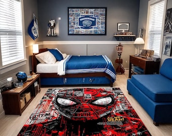 Spiderman rug, Boys' Room Rug, Kids' Room Rug, Spiderman Patterned Rug, Personalized Gift, Boys' Room Decoration, Boys' Room Decor,Gift Rug