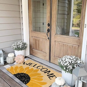 Colorful Bird Welcome Doormat, Spring Front Door Mat, Cute Outdoor
