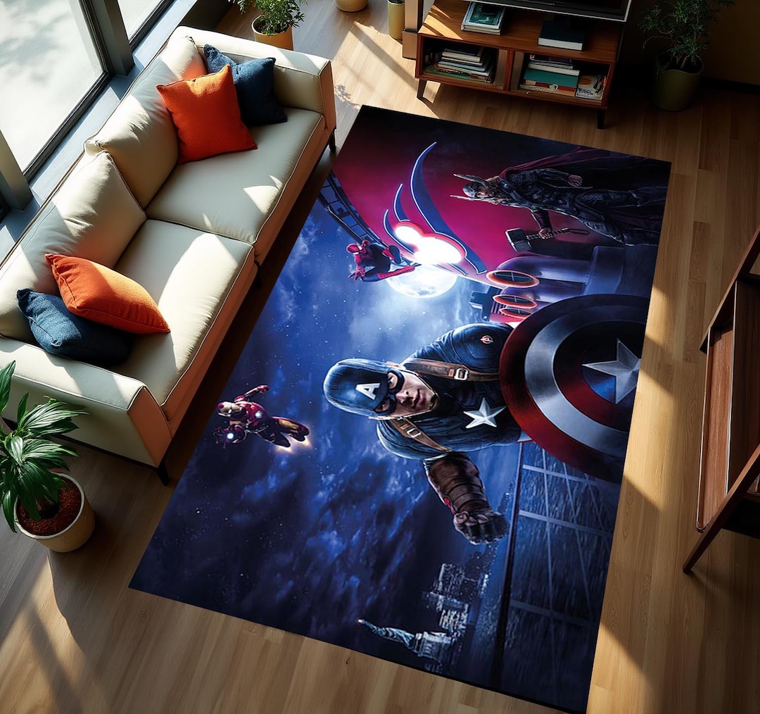 Rugs for Bedroom, Captain America Rug, Children Game Rug, Area Rug ...