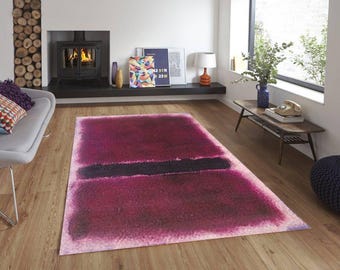 Rich Burgundy Gradient Rug,Burgundy Abstract Pattern Decorative Rug,Modern Non-Slip Rug, Vibrant Artistic Washable Rug, Rothko Style Doormat