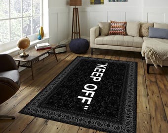 Keep Off Rug,Black Keep Off,Area Rug, Fashion Decor Rug,Bedroom Rug,Personalized Gift, Area Rug, Custom Rug, Cool Rug, Black Rug,Modern Rug