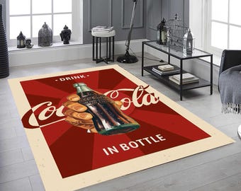 Drınk Coca-Cola-tapijten, cola-cadeaus, colafles, verfrissende cola, moderne cola-cadeau, retro coca-cola, rood cola-tapijt, esthetisch tapijt, prachtig tapijt,