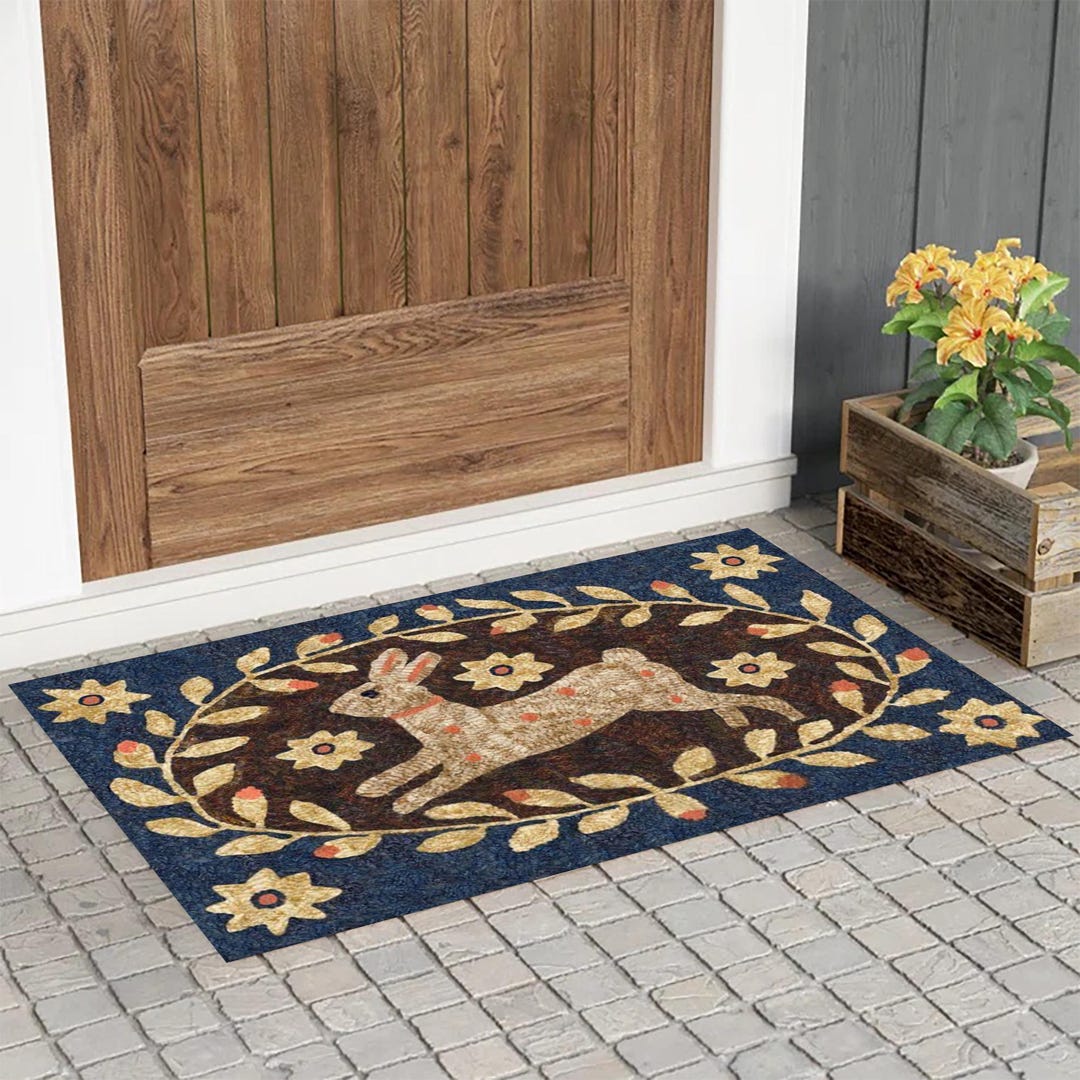 Rabbit Pattern Rug,modern Design Rug,rabbit Themed Doormat Rug,modern ...