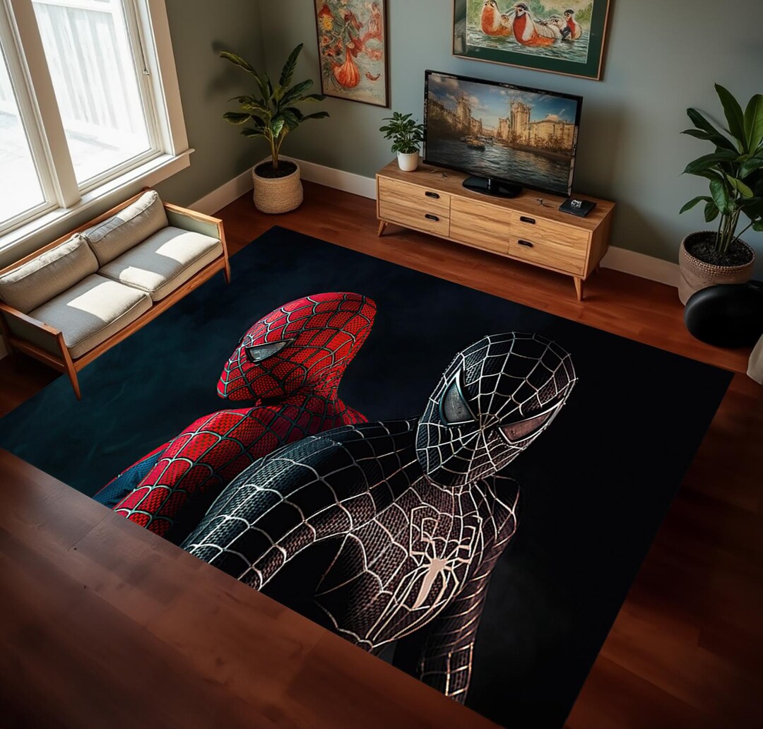 Spiderman Rug,spider Web Rug,super Hero Rug, Themed Rug,boys Room ...