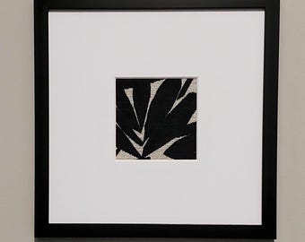 Black and white Wall hanging Gallery wall art Framed art Textile art Minimalist decor New house gift Wall art Designer Covington Kilwa art