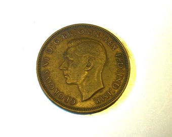 George VI Collectibles in a Coin ONE PENNY 1947 Gift Idea for Collectors Unique Gifts for Him Fathers Day Dad or Her Mothers Day Mom