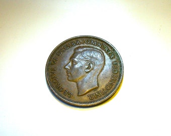 One Penny 1938 George VI Collectibles in Coins Collector of Old Coin Pennies Gift idea for Him Fathers Day Dad or Her Mothers Day Mom