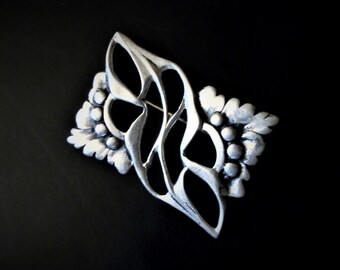 Mark STERLING Silver Brooch Pin Cutout Decorative Detailing Unique Antique Early Modern Art Extra Special Jewelry Gifts for Him Dad Her Mom