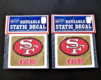 SF 49ERS Reusable Two Decals Grips Without Adhesive NFL Officially Licensed In There Original Wrappers Gifts for Him Fathers Day Dad or Her
