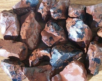 Natural mahogany obsidian raw rough stone lapidary jewelry supply gemstone unique volcanic rock glass gifts for her or him decorative gift