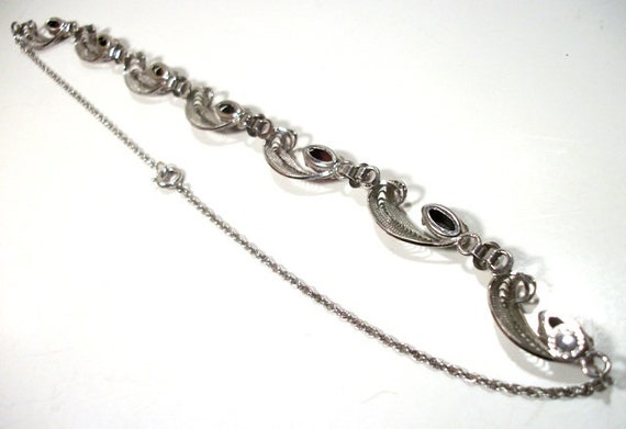 Vintage Sorrento Silver Necklace 7 Filigree Link … - image 5