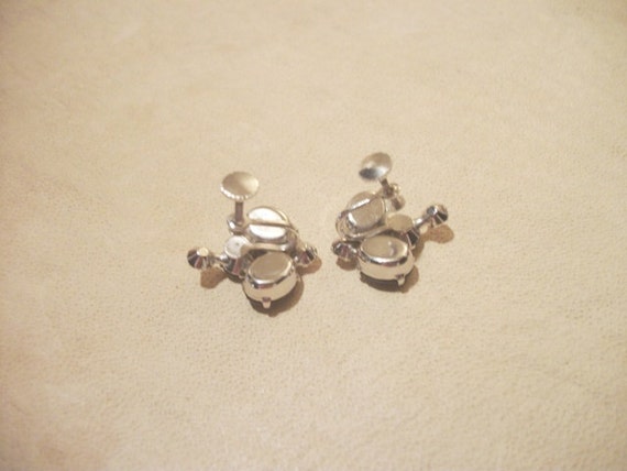 Sweet Screw Back Rhinestone Earrings for Women Co… - image 4
