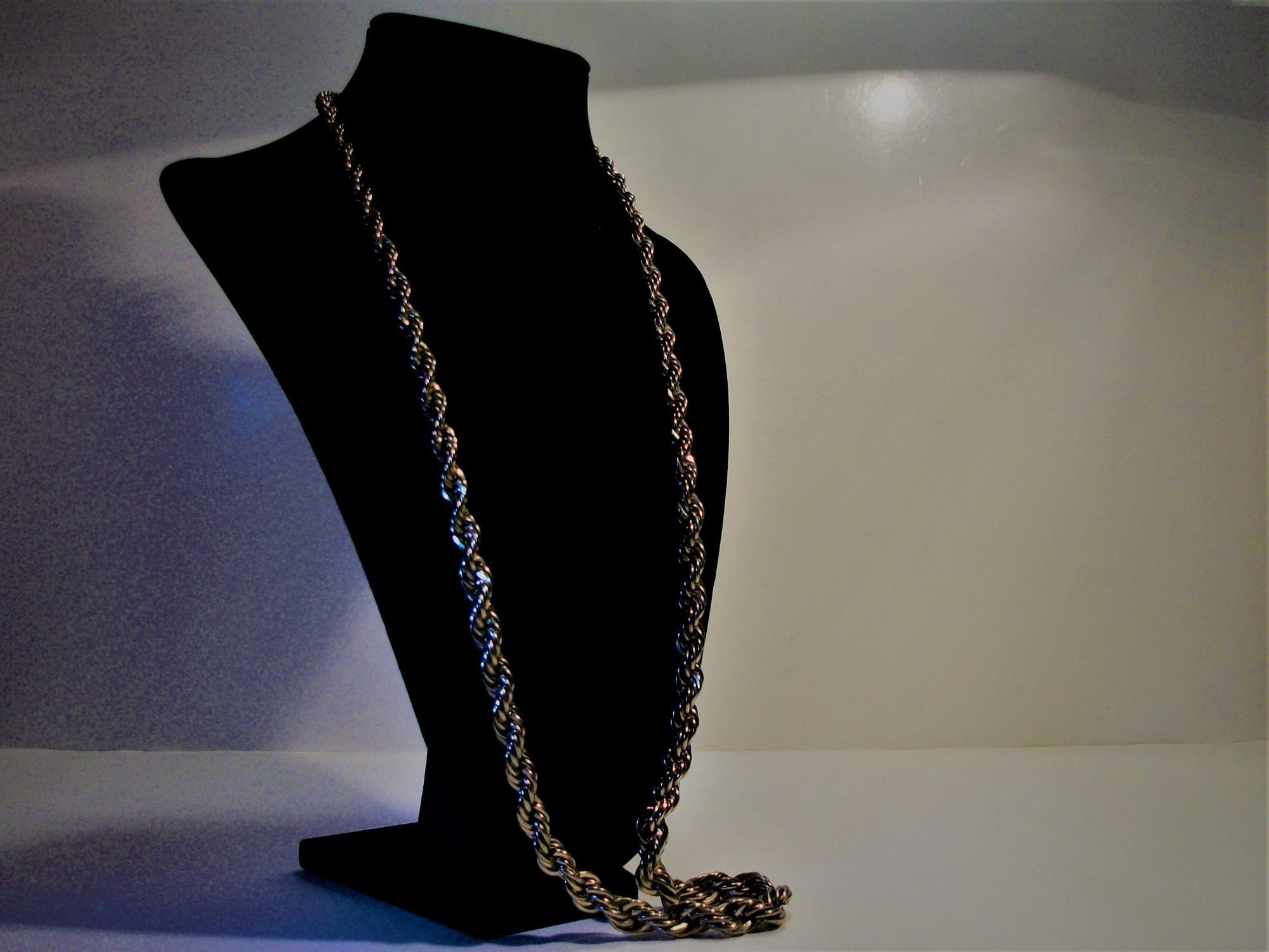Graduated Rope Chain Graduated Rope Chain Necklace Stunning Gold Tone Mid Century Style ...