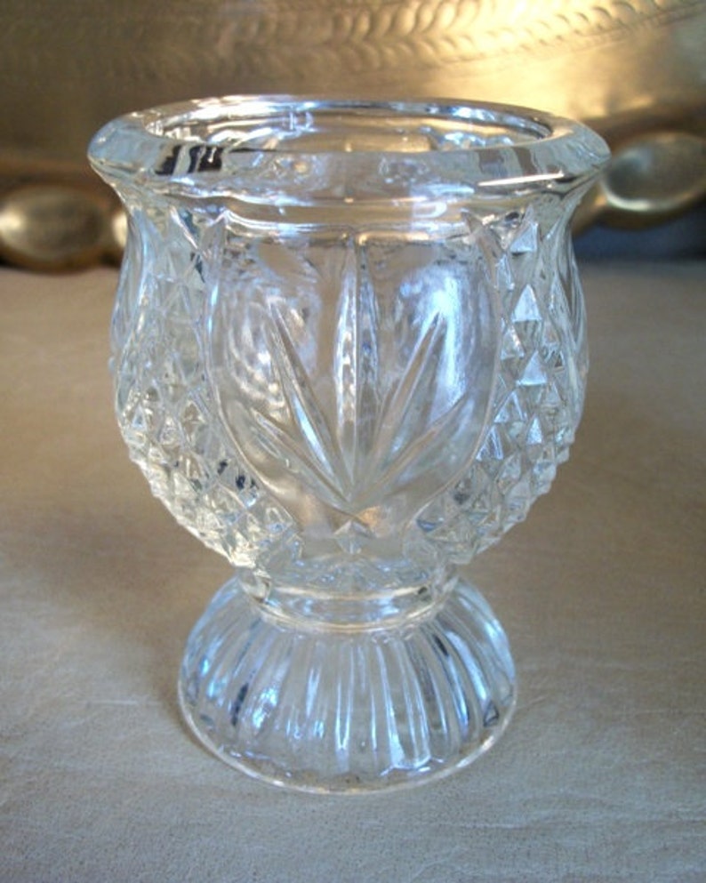 Vintage Marked Avon Votive Candle Holder Thick Heavy Glass Etsy