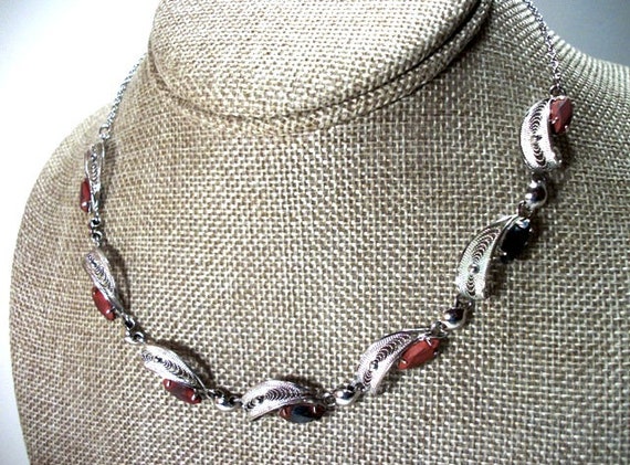 Vintage Sorrento Silver Necklace 7 Filigree Link … - image 6