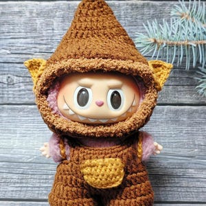 Doll Crochet Clothes Pattern – Amigurumi Doll Outfits PDF  –Labubu Elf Series 3 Little Chestnut Elf  Pattern - Labubu Haloween 2025
