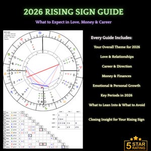 Informe de vida para el signo ascendente 2026, lectura de la carta natal para el año venidero, lectura personalizada, pronóstico de amor, carrera, dinero y relaciones.