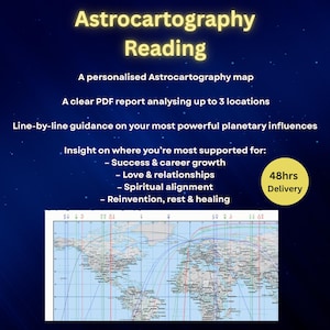 Astrokartographie Lesemessung | Entdecken Sie, wo Sie leben, lieben und gedeihen können, basierend auf Ihrer Geburtskarte | Auf die Seele ausgerichtete Umzugskarte in 48hrs
