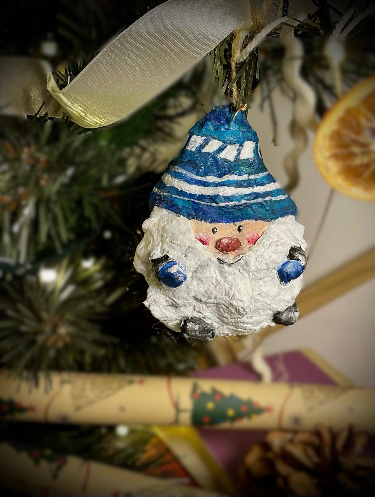 Handcrafted Gnome Christmas Ornament thumbnail 2