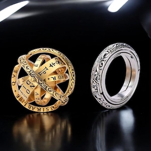 Zodiac Ring in Stainless Steel - Spinning Sphere for Anxiety