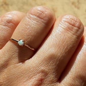 Opal Ring-14k Solid Gold Opal Ring-Opal Engagement Ring-Opal Gold Ring-Stackable Ring-Thin Gold Ring-Gold Opal Ring-Opal 14k-MADE TO ORDER.