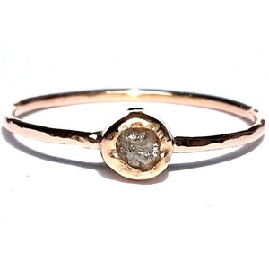 Gold Raw Diamond Ring-14k Solid Rose Gold Ring-Rough Diamond Gold-Stacking Ring-Engagement Ring-Rose Gold Diamond-Raw Diamond-MADE TO ORDER!