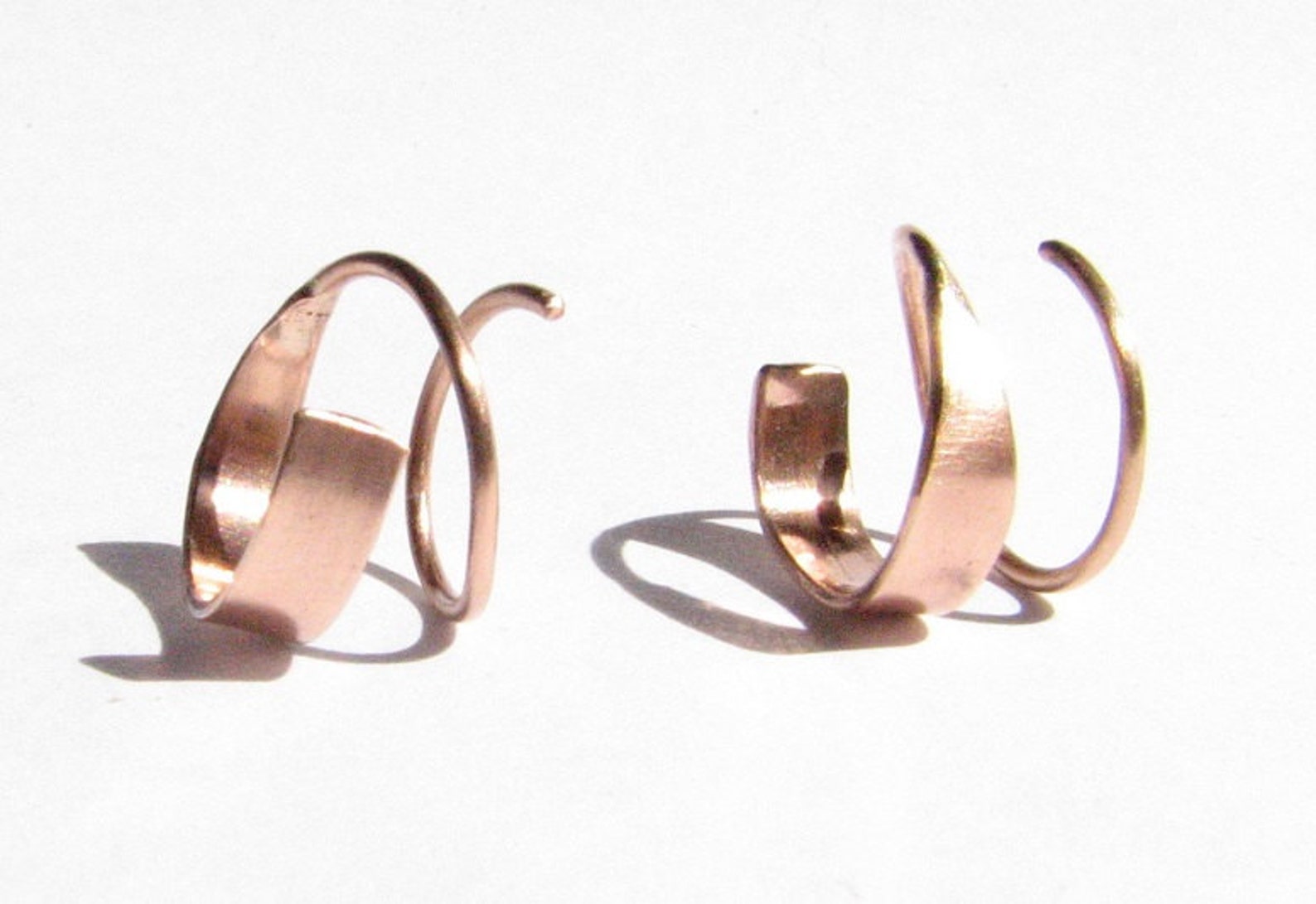 Solid Rose Gold Earrings Hoops Rose Gold Earrings Bridal Etsy