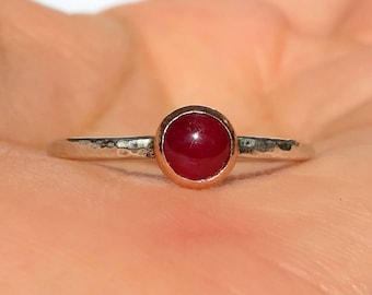 Natuurlijke robijn ring-gouden en zilveren ring-robijn roségouden ring-stapelbare ring-gouden robijn ring-robijn gouden ring-roségouden ring-MADE TO ORDER