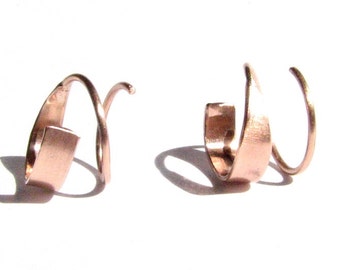 Solid Rose Gold Earrings - Hoops Rose Gold Earrings - Bridal Earrings - Rose Gold Hoops - 14k gold - Solid Gold Hoops - MADE TO ORDER.