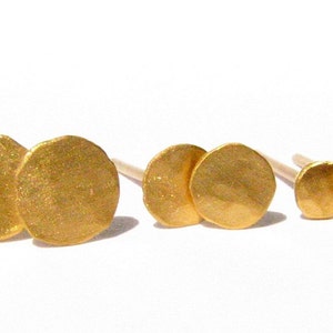 Solid 24k Yellow Gold studs - Pure Gold Post Earrings - 4 mm - Hypoallergenic Studs - Handmade earrings - Made To Order (within few days).