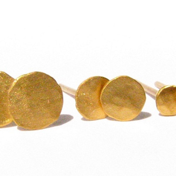 Solid 24k Gold Studs Post Earrings -5 mm - Yellow Gold Studs - Pure Gold Post Earrings - 24k Gold Earrings- Made To Order (within few days).