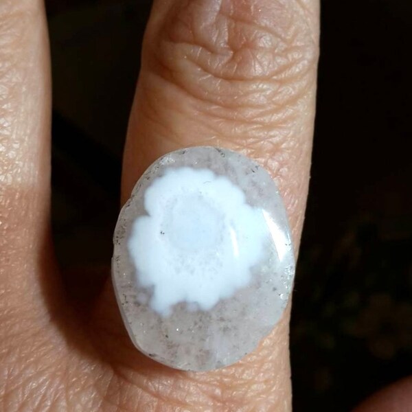 GERESERVEERD voor een - grote oceaan Agate Ring - massief 14k en 9 k geel gouden Ring - dunne Gouden Ring - edelsteen Ring-A afmeting 8-op bestelling gemaakt.