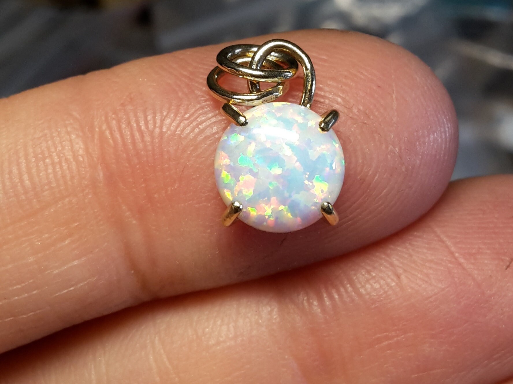 Handmae 7-8mm White Pearl Fire Drop Opal Gemstone Cluster Necklace Handmae 7-8mm White Pearl Fire Drop Opal Gemstone Cluster Necklace
