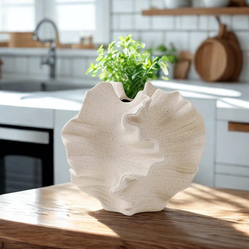 Shell Shape Vase White Ceramic Shell Vase: Modern Coastal Home Decor (17cm) - Etsy Australia