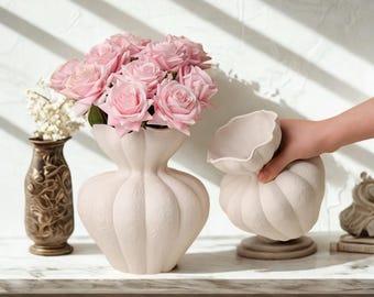 Jarrón de cerámica Wabi Sabi: decoración minimalista japonesa para el hogar