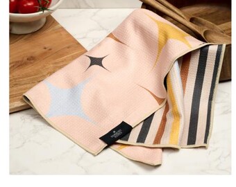 Gift for Home Cooks – Canyon stripe Kitchen Towel | Double-Sided Microfiber (18×27) | Quick-Dry, Lint-Free | Modern Geometric