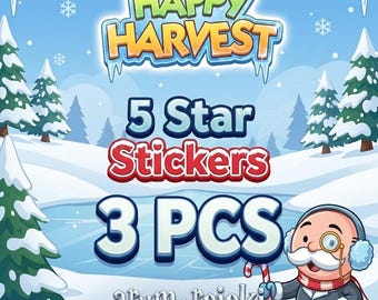 3 pcs/order - Monopoly_Go 5 Star Stickers - Happy Harvest Album