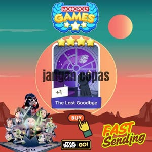 Pegatina de 4 estrellas de Star-Wars: EL ÚLTIMO ADIÓS Monopoly_Go (leer descripción)