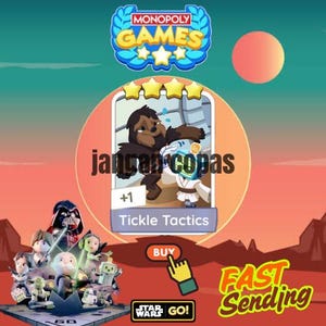Sticker TICKLE TACTICS Monopoly_Go Star-Wars 4 étoiles (lire la description)