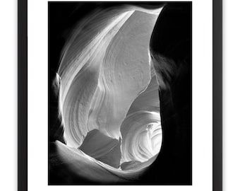 Download digitale in bianco e nero di Antelope Canyon, arte murale stampabile senza tempo, fotografia naturalistica, stampa digitale del sud-ovest americano, slot.