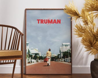 The Truman Show-poster, retrofilmkunst, digitale download en fysieke print