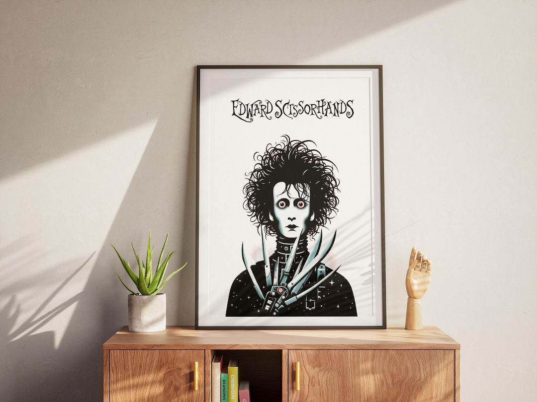 Edward Scissorhands Poster, Retro Wall Art Decor, Vintage Movie, Tim ...