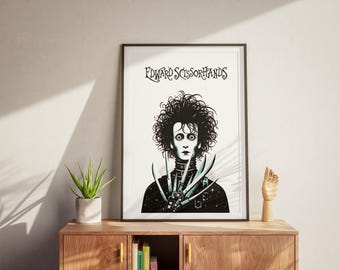 Poster di Edward mani di forbice, decorazione murale retrò, film vintage, Tim Burton, Johnny Depp